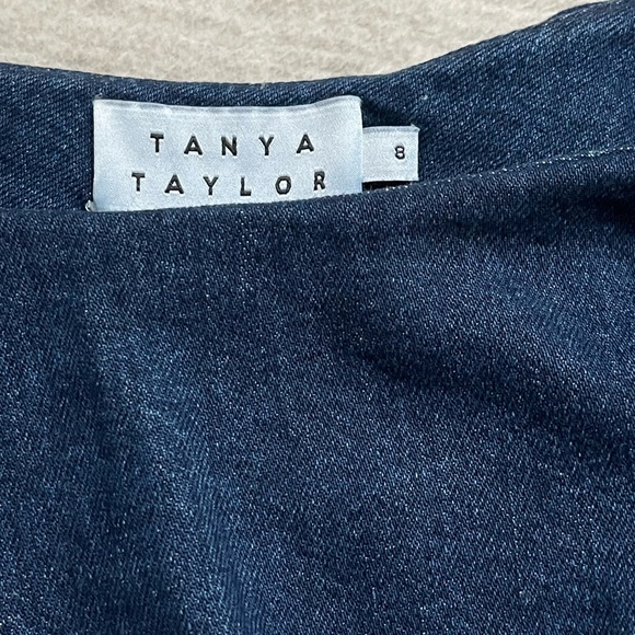 TANYA TAYLOR Denim Orla One-Shoulder Ruffle Fringe Top in Indigo - Picture 3 of 7